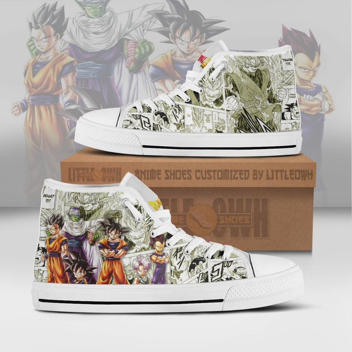 Dragon Ball Z High Top Canvas Shoes Custom Anime Mixed Manga Style - LittleOwh - 1