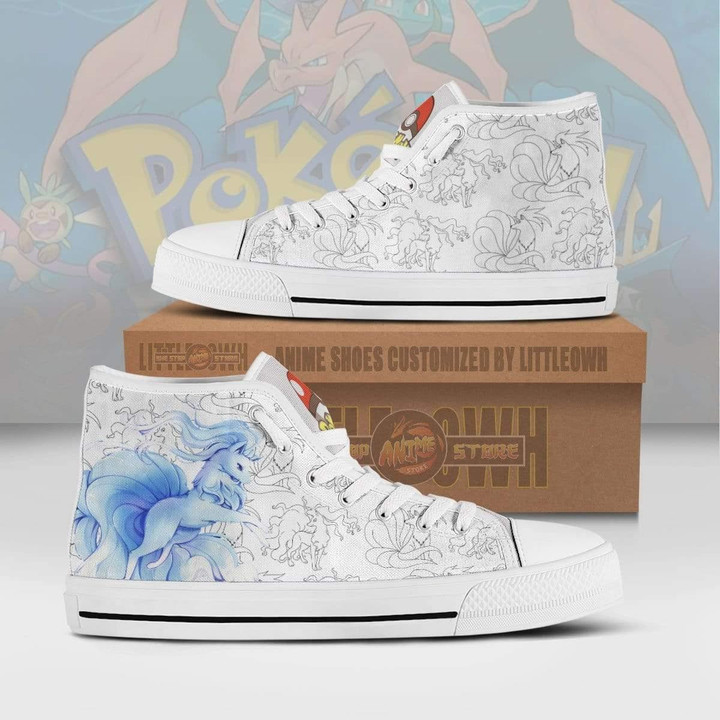 Ninetales High Top Canvas Shoes Custom Pokemon Anime Sneakers - LittleOwh - 1