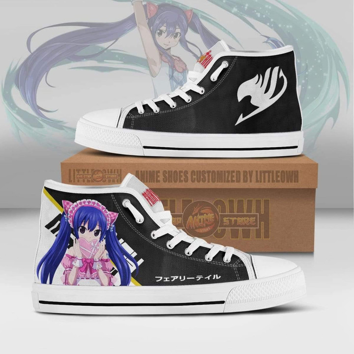 Wendy Marvell High Top Canvas Shoes Custom Fairy Tail Anime Sneakers - LittleOwh - 1