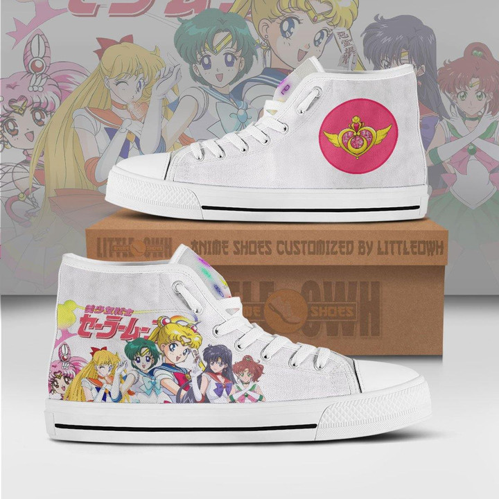 Sailor Guardians High Top Shoes Custom Sailor Moon Anime Canvas Sneakers - LittleOwh - 1