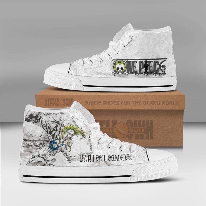 Bartolomeo One Piece Anime Custom Watercolor All Star High Top Sneakers Canvas Shoes - LittleOwh - 1