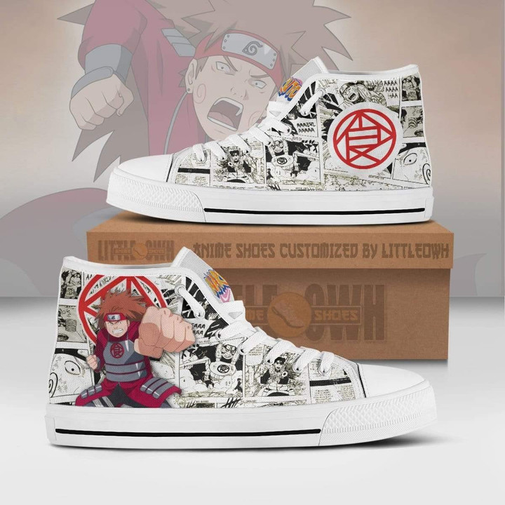 Choji High Top Canvas Shoes Custom Naruto Anime Mixed Manga Style - LittleOwh - 1