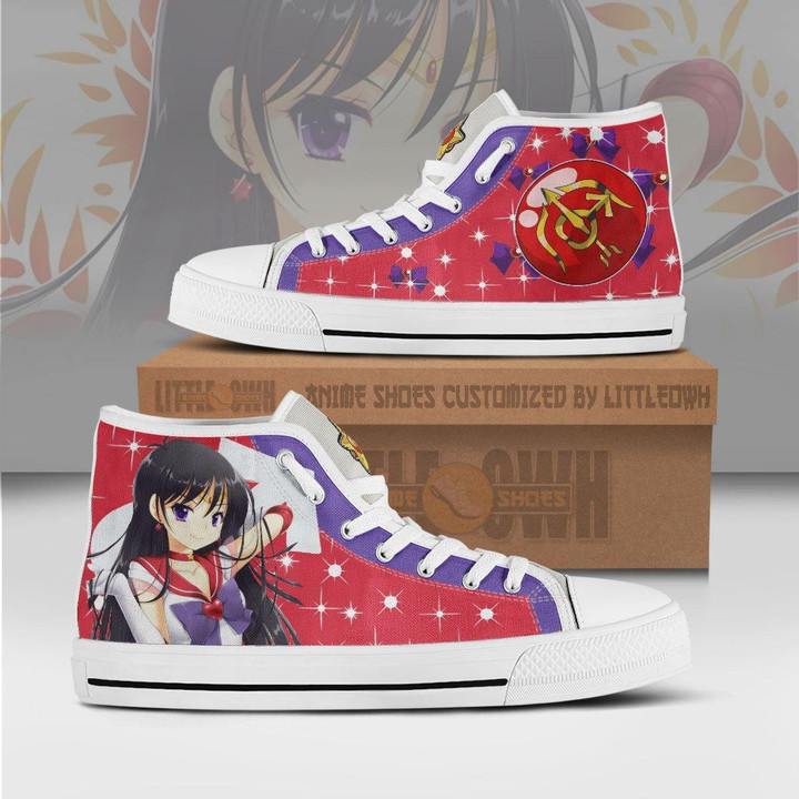 Sailor Mars High Top Shoes Custom Sailor Moon Anime Canvas Sneakers - LittleOwh - 1