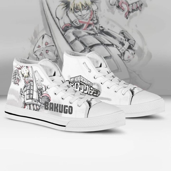 Bakugou Shoes My Hero Academia High Tops Custom Anime Sneakers Water Colors - LittleOwh - 4