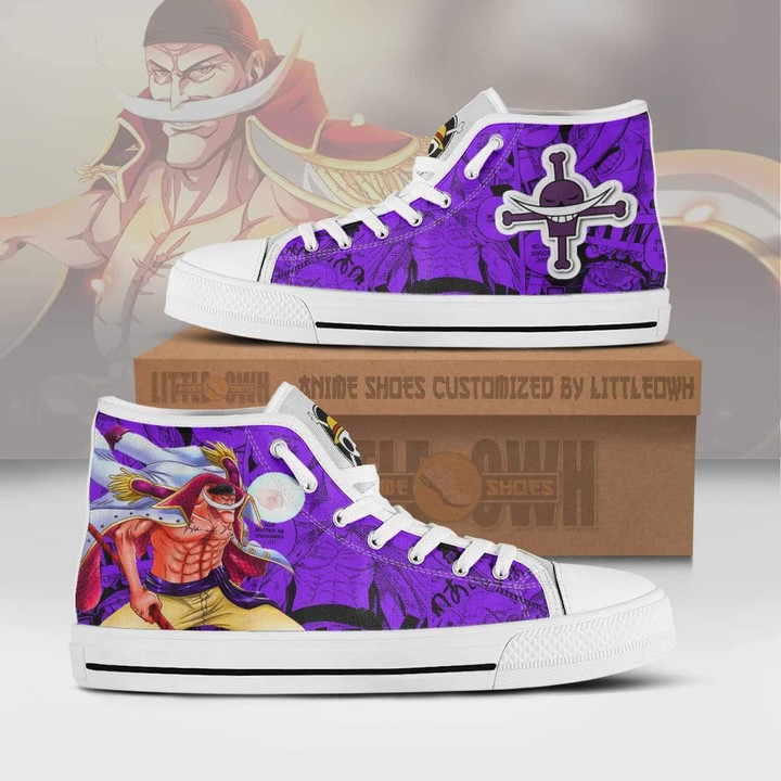Edward Newgate High Top Shoes Custom One Piece Anime Canvas Sneakers - LittleOwh - 1