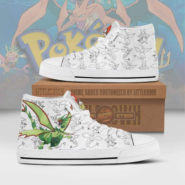 Flygon High Top Canvas Shoes Custom Pokemon Anime Sneakers - LittleOwh - 1