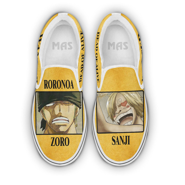 Roronoa Zoro x Sanji Shoes Custom One Piece Anime Slip-On Sneakers