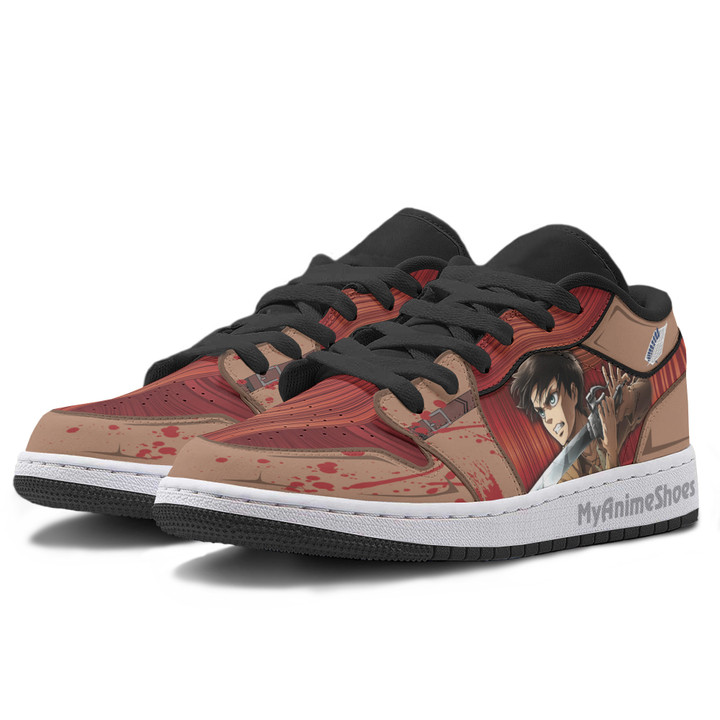 Eren Titan Shoes Low JD Sneakers Custom Attack On Titan Anime Shoes