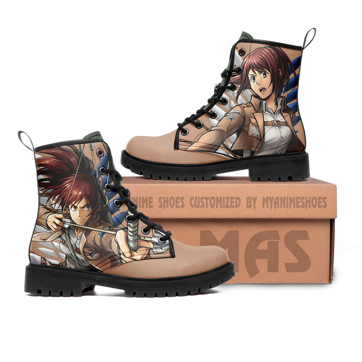 Sasha Blouse Leather Boots Custom Anime Atack on titan Hight Boots