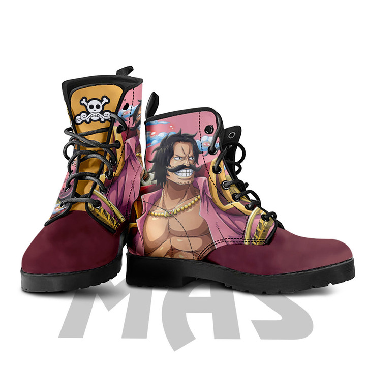 Gol D. Roger Leather Boots Custom Anime One Piece Hight Boots