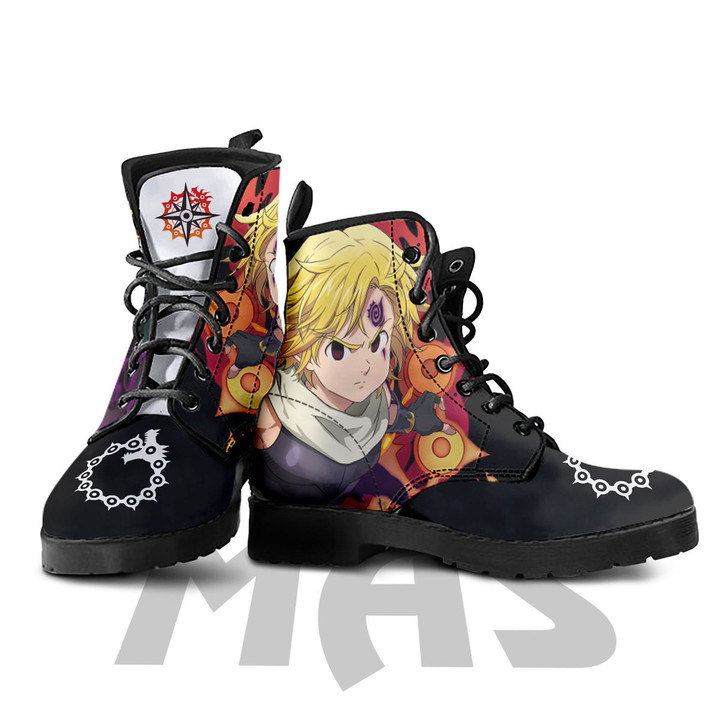 Meliodas Leather Boots Custom Anime The Seven Deadly Sins Hight Boots
