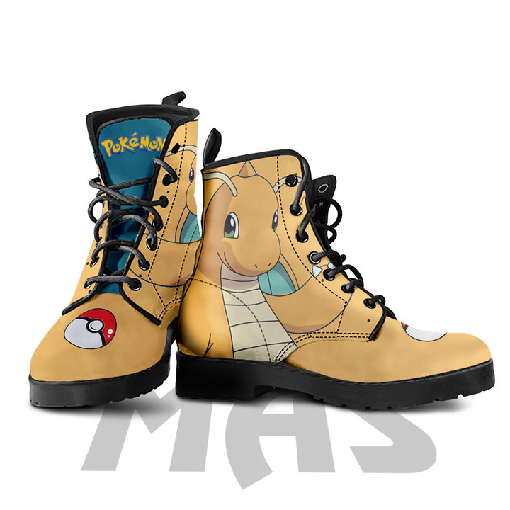 Dragonite Leather Boots Custom Anime Pokemon Hight Boots