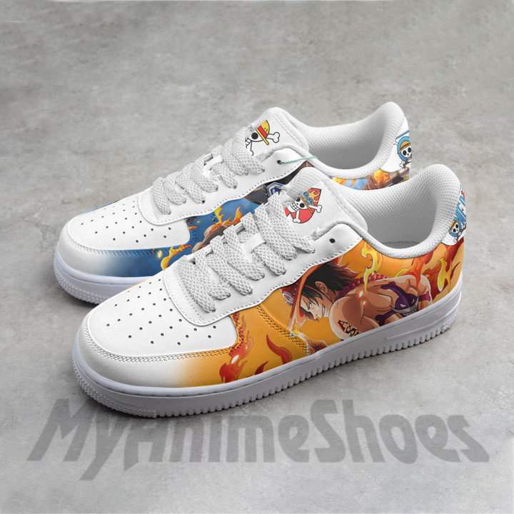Ace x Sabo AF Shoes Custom One Piece Anime Sneakers
