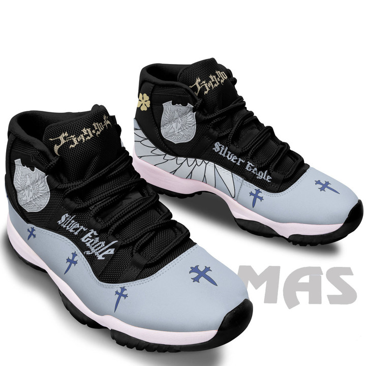 Silver Eagle Shoes Custom Black Clover Anime JD11 Sneakers