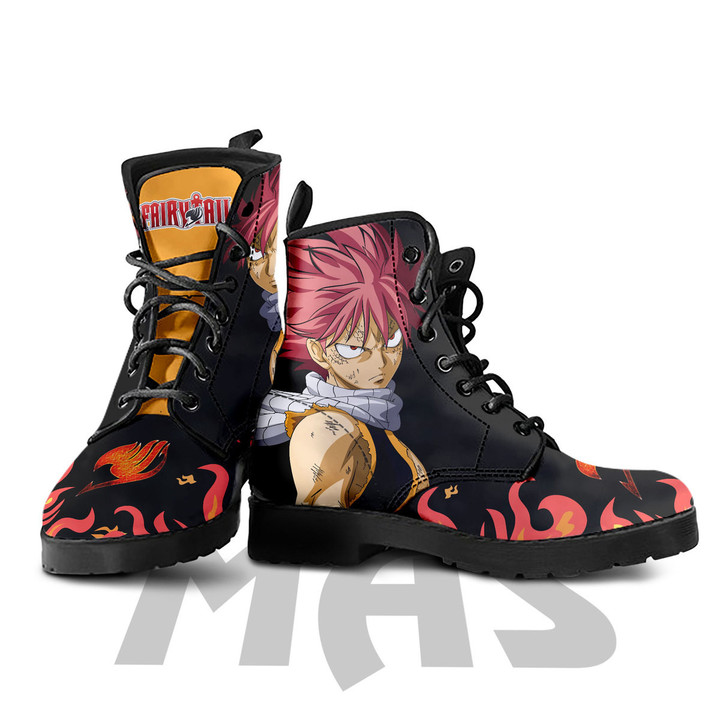 Natsu Dragneel Leather Boots Custom Anime Fairy tail Hight Boots