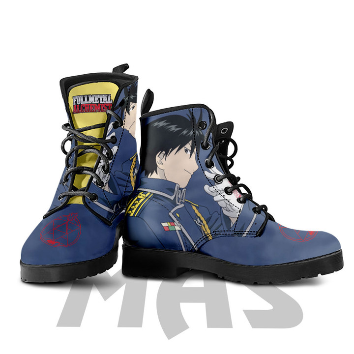 Roy Mustang Leather Boots Custom Anime Fullmetal Alchemist Hight Boots