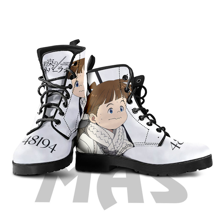 Mark Leather Boots Custom Anime The Promised Neverland Hight Boots