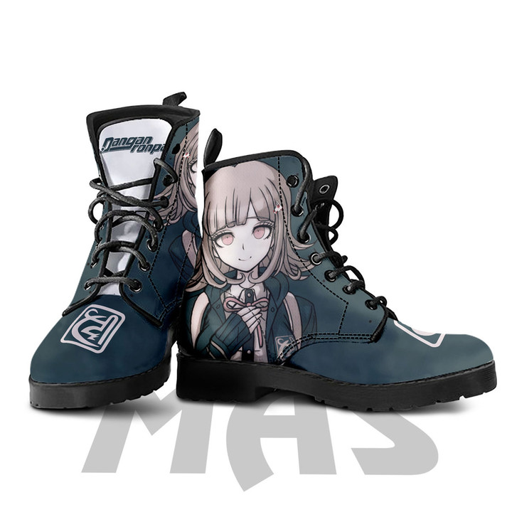 Chiaki Nanami Leather Boots Custom Anime Monokuma Hight Boots