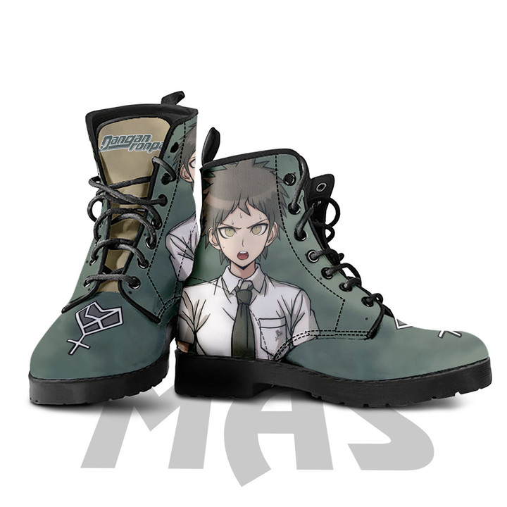 Hajime Hinata Leather Boots Custom Anime Monokuma Hight Boots