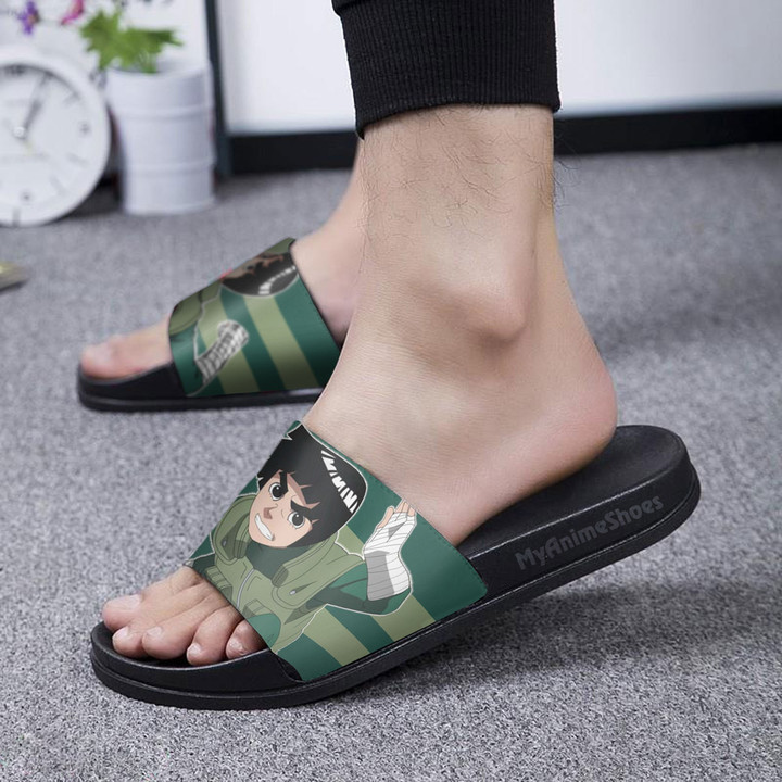 Rock Lee Pattern Sandals Custom Naruto Footwear