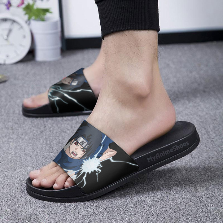 sasuke genin Pattern Sandals Custom Naruto Footwear