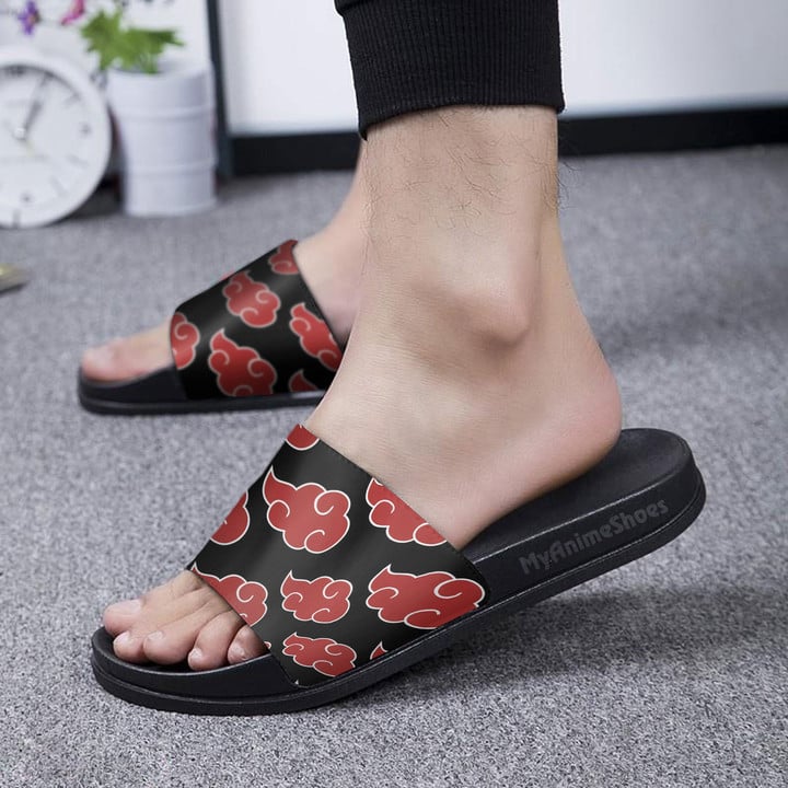 Akatsuki Pattern Sandals Custom Naruto Anime Footwear