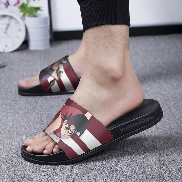 Uchiha Sarada Pattern Sandals Custom Naruto Anime Footwear