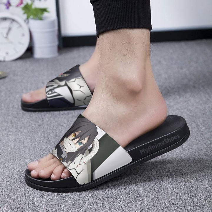 Iguro Haori Pattern Sandals Custom Demon Slayer Footwear