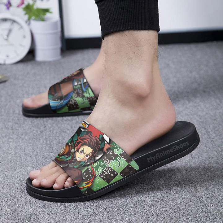 Tanjiro Pattern Sandals Custom Demon Slayer Footwear
