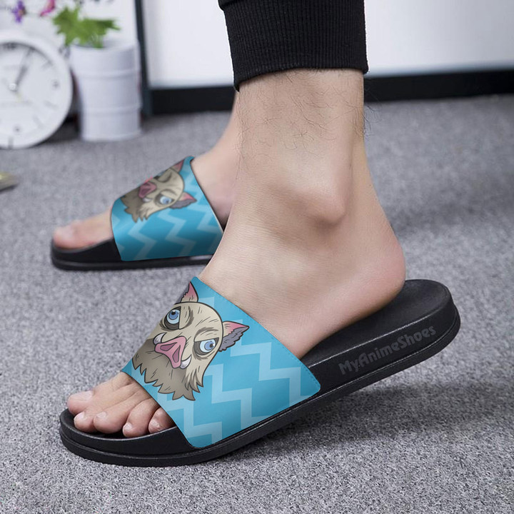 Demon Slayer Slide Sandals Custom Inosuke Boar Mask Footwear