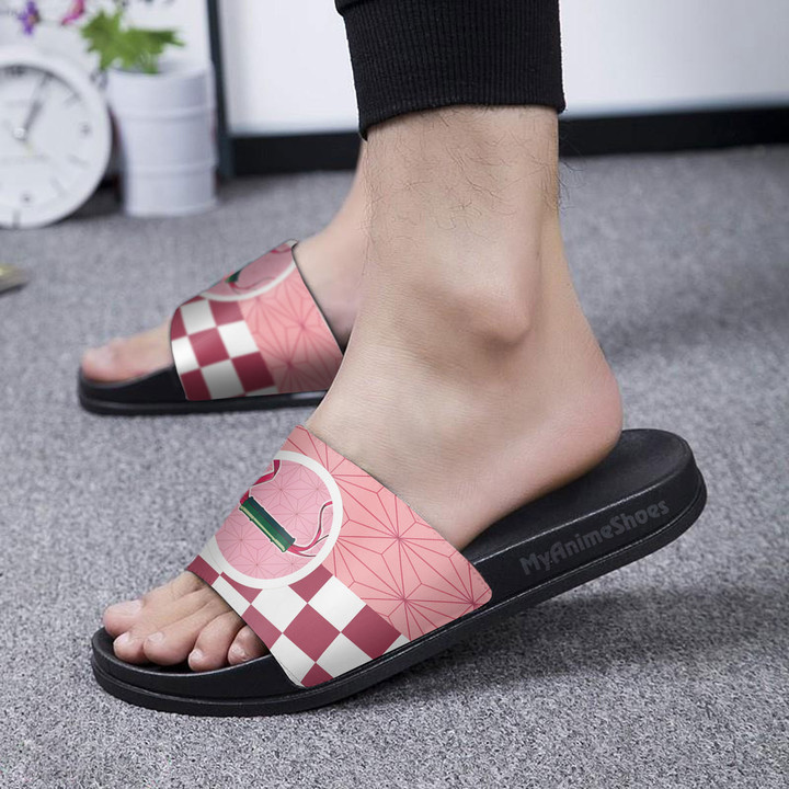 Demon Slayer Slide Sandals Custom Nezuko Footwear