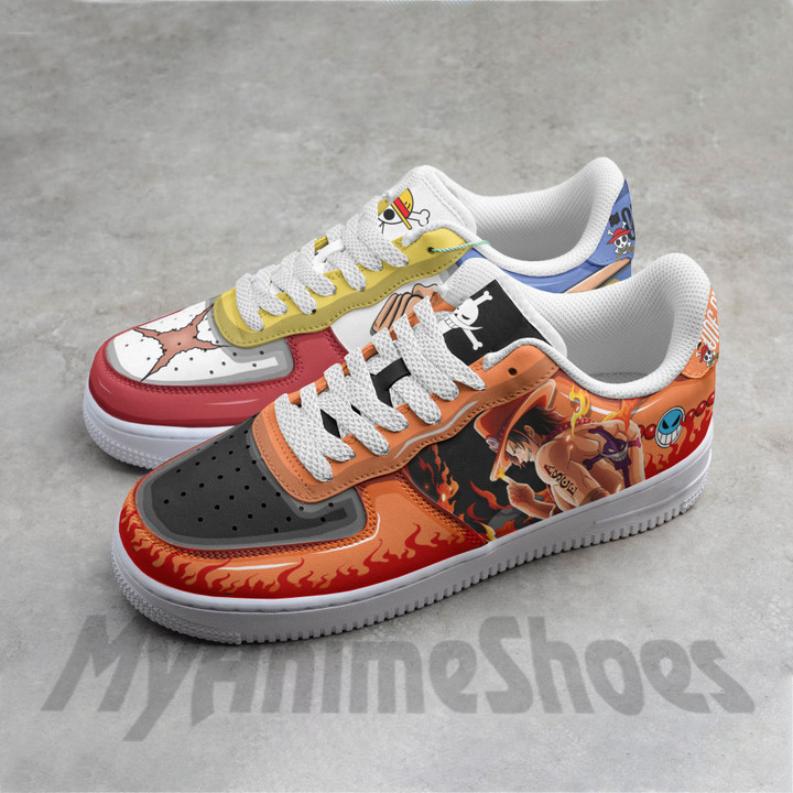 Ace x Luffy AF Shoes Custom One Piece Anime Sneakers