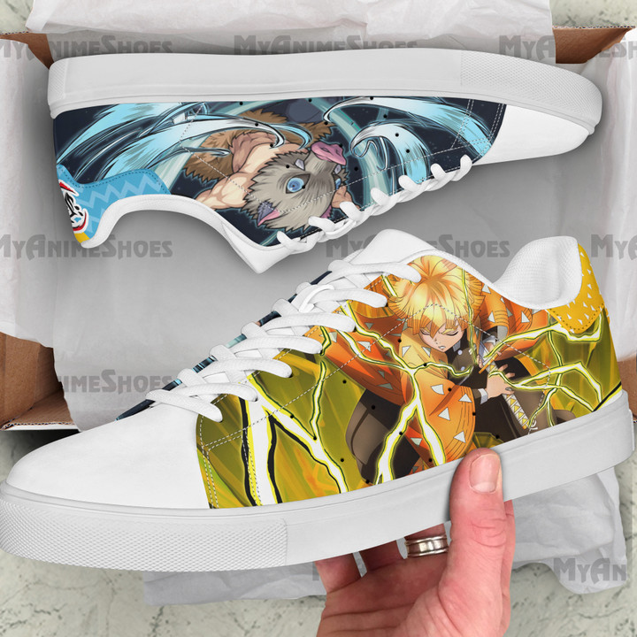 Zenitsu x Inosuke Skate Shoes Custom Demon Slayer Anime Sneakers