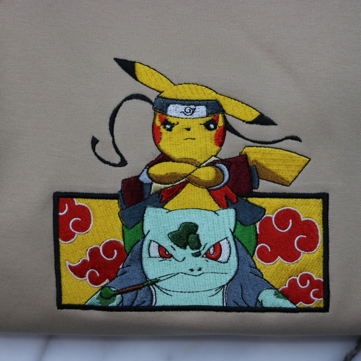 Naruto Pokemon Embroidered Sweatshirt/Hoodie/T-shirt ENARU098