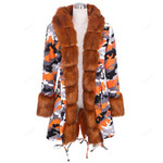 Hooded Fur Collar Cotton Fur Coat