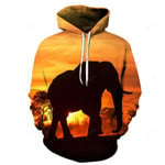 Sunsets & Elephants 3D - Hoodie