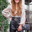 Fashion Autumn and Winter Sequined V-neck Top
