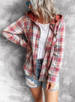 French Plaid Hooded Jacket