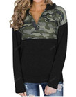 Stand-up Collar Camouflage Women's Sweater