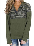 Stand-up Collar Camouflage Women's Sweater