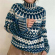 2022 geometric pattern pullover sweater casual sweater