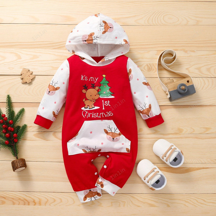 Christmas Baby Winter Hooded Jumpsuit