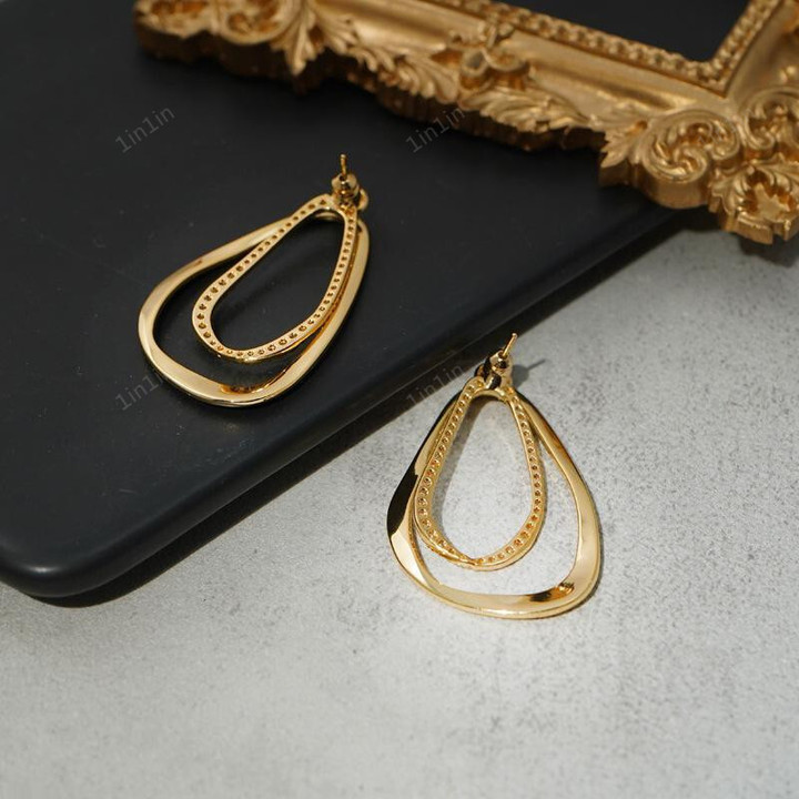 Golden Curved Earrings