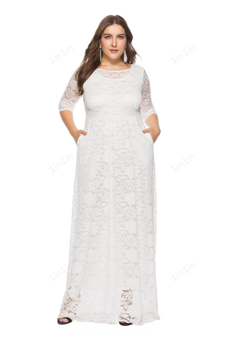 Plus Size Lace Maxi Dress