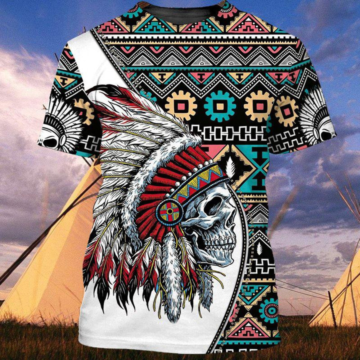 Skull Tribe Indian Native American Pride Tshirt