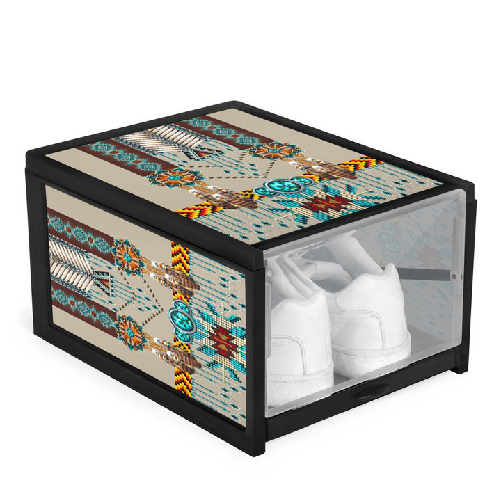 Turquoise Blue Pattern Breastplate Shoes Organizer