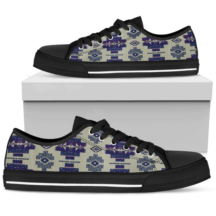Tribes Pattern Native American Low Top Canvas Shoes 06