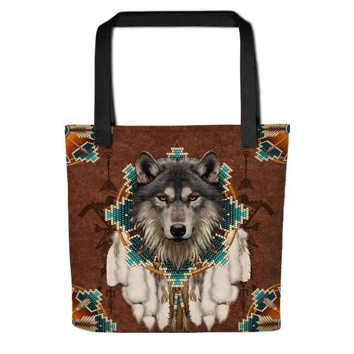 Native American Wolf Tote bag