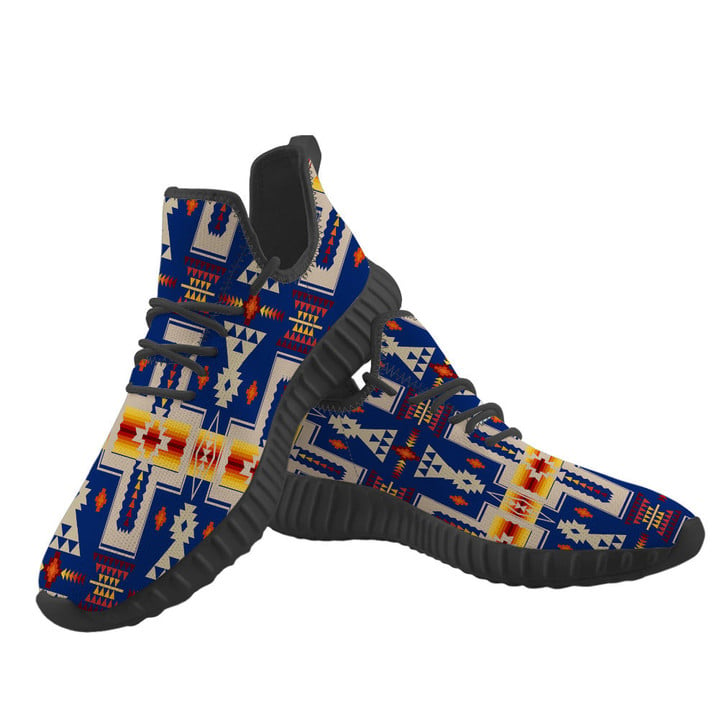 Navy Tribe Design Native American Yeezy Shoes