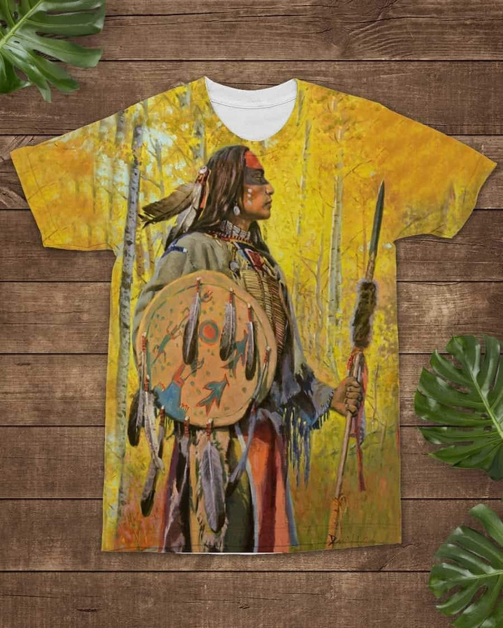 3D Native American Warrior All-Over T-Shirt